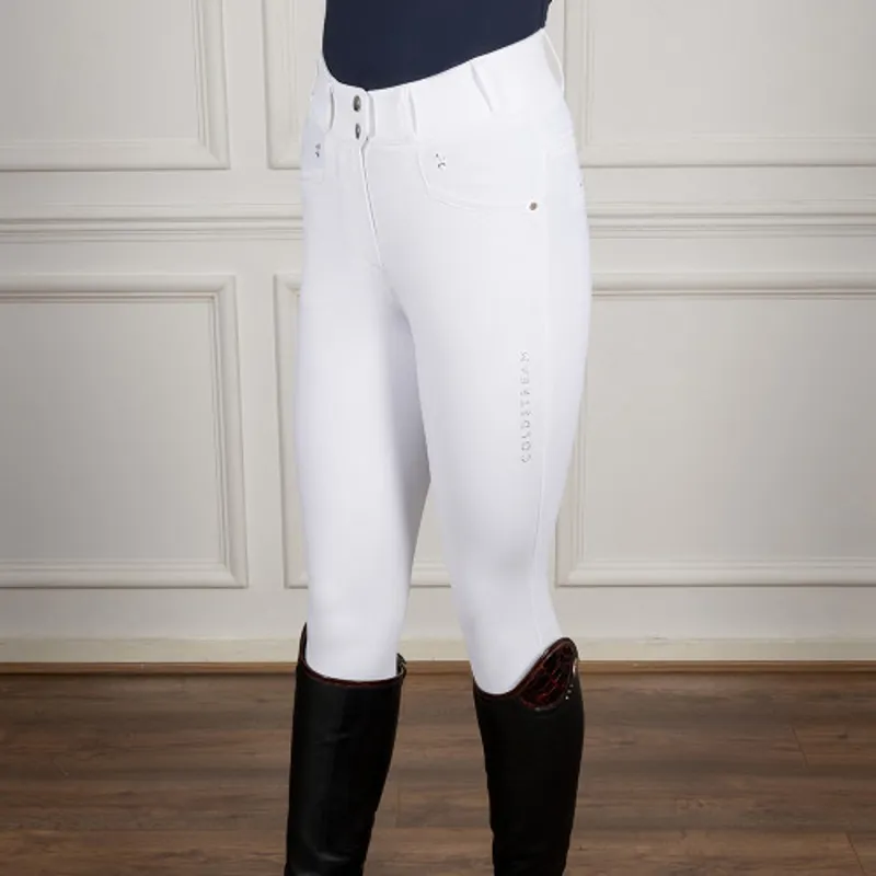 Coldstream Next Generation Hermitage Diamante Breeches - White-1