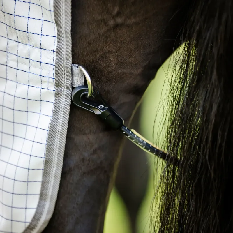 Horseware Amigo Summer Sheet Plus Fly Turnout Rug - Navy Check/Titanium/Silver-5