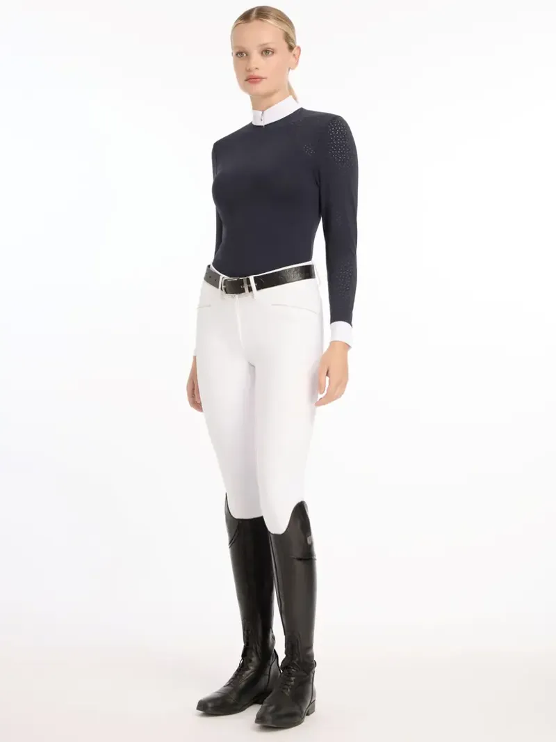 LeMieux Olivia Ladies Long Sleeve Show Shirt - Navy-3