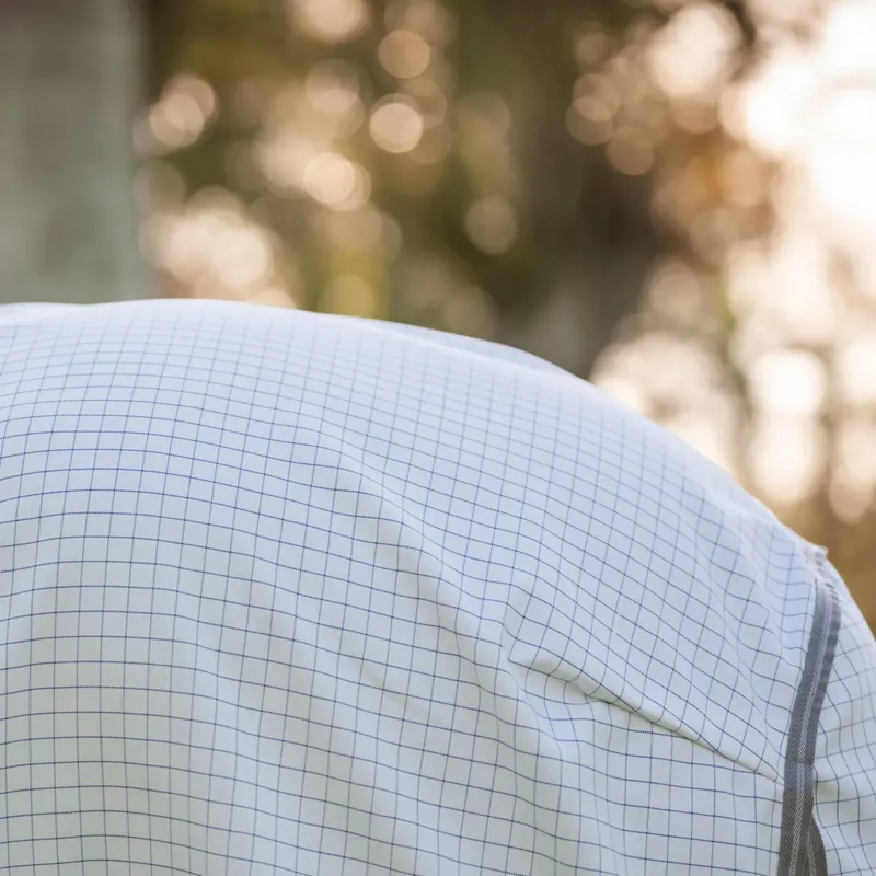 Horseware Amigo Summer Sheet Plus Fly Turnout Rug - Navy Check/Titanium/Silver-7