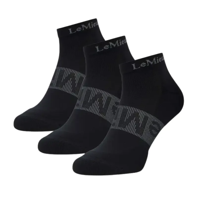 LeMieux Trainer Sock 3 Pack - Black