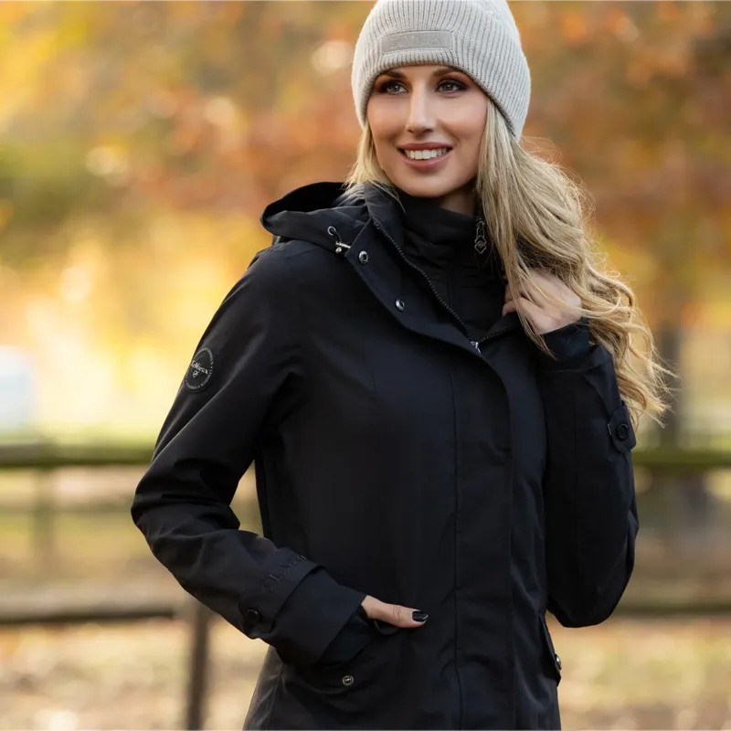 Amelie Waterproof Lightweight Riding Coat - Black -2