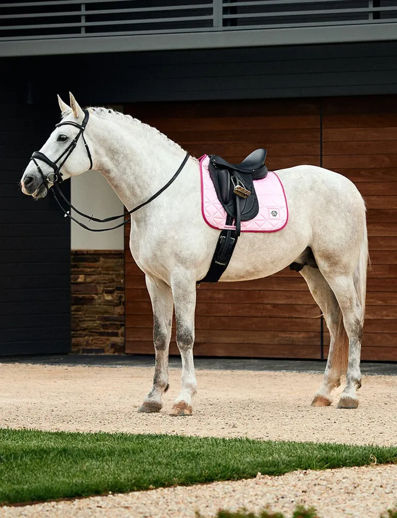 WeatherBeeta Satin Luxe Air-Tec Quilted Dressage Saddle Pad - Soft Pink-1