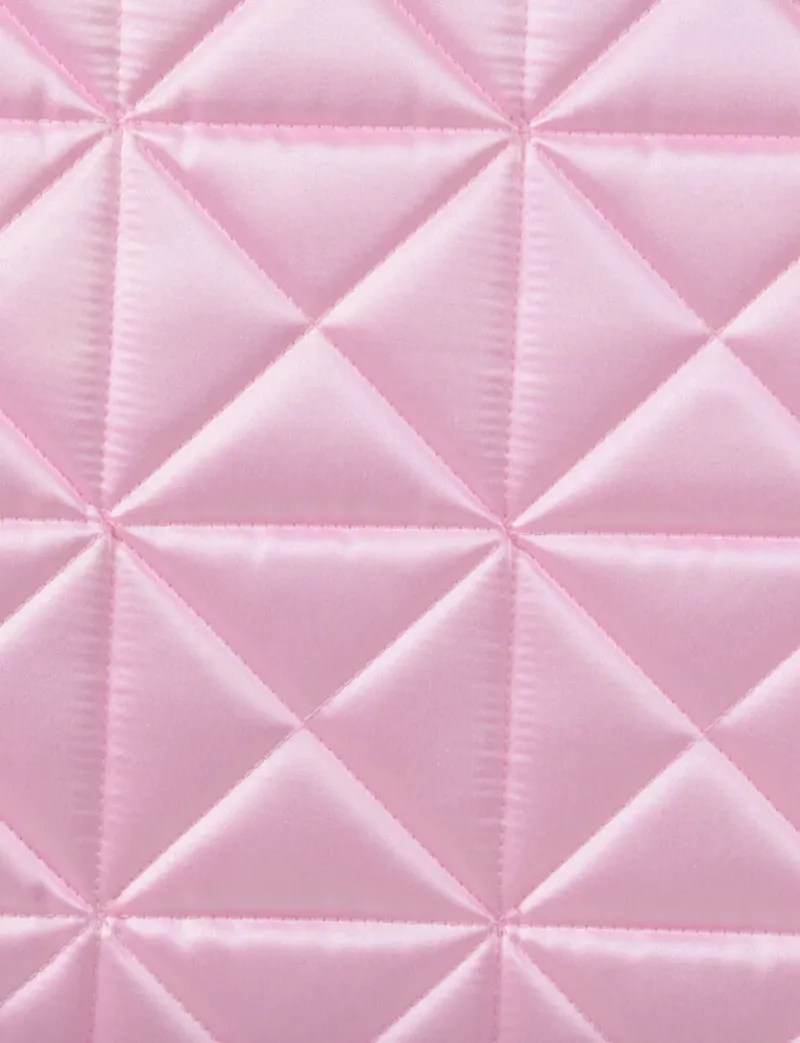 WeatherBeeta Satin Luxe Air-Tec Quilted Dressage Saddle Pad - Soft Pink-2