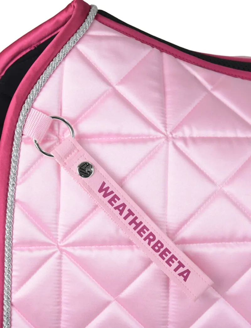 WeatherBeeta Satin Luxe Air-Tec Quilted Dressage Saddle Pad - Soft Pink-3
