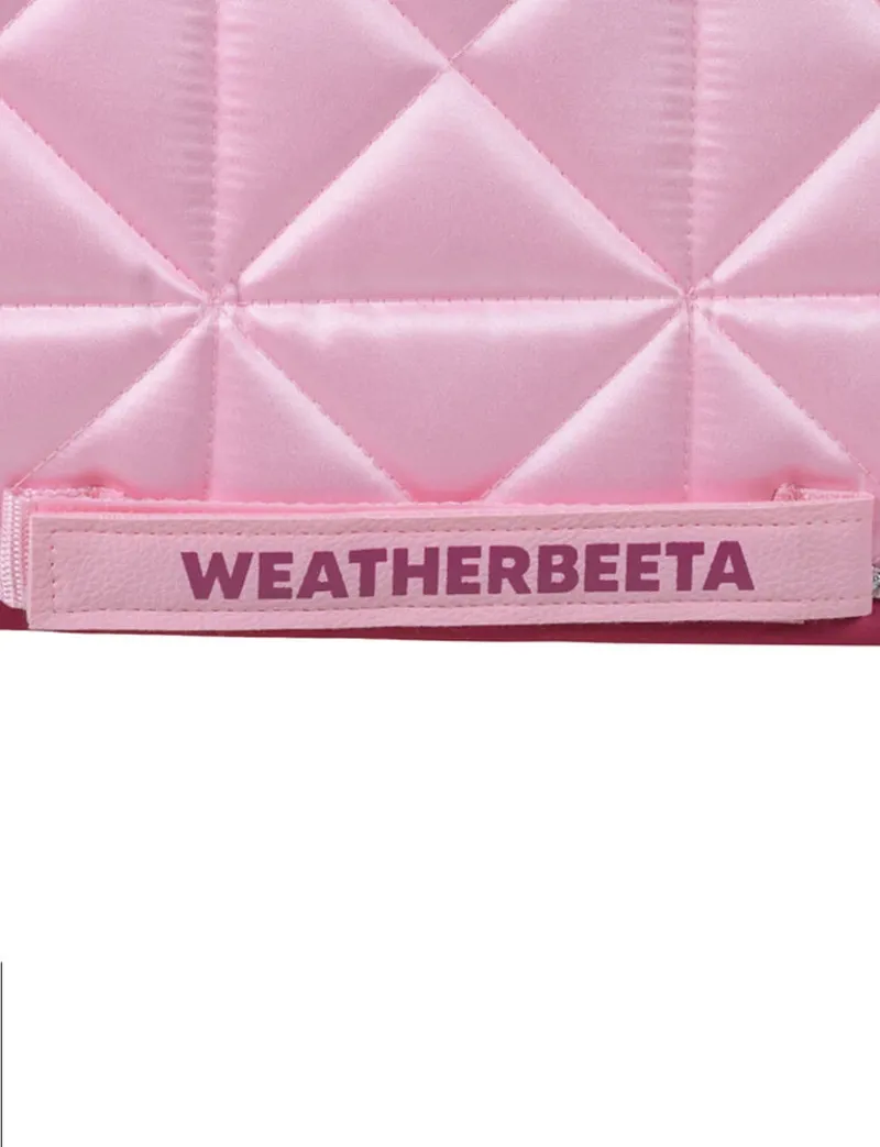 WeatherBeeta Satin Luxe Air-Tec Quilted Dressage Saddle Pad - Soft Pink-4