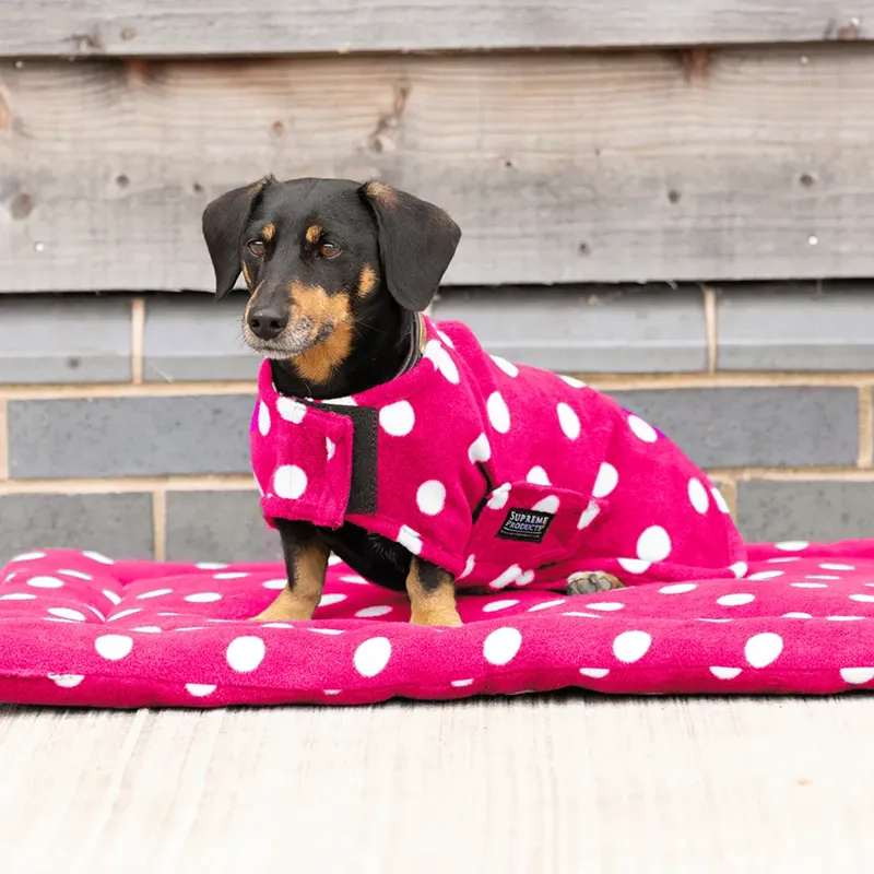 Supreme Products Dotty Fleece Dog Coat - Paradise Pink