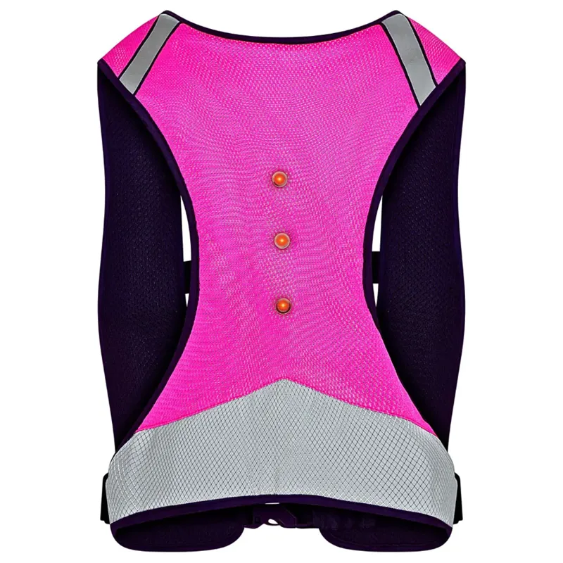 Equi Light Pro Hi-Viz LED Adults Rider Vest - Pink/Silver-1