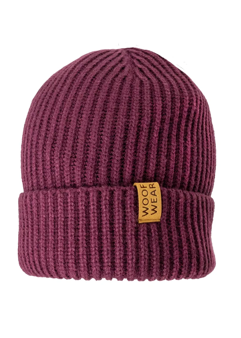 Woof Wear Ribbed Beanie - Plum 