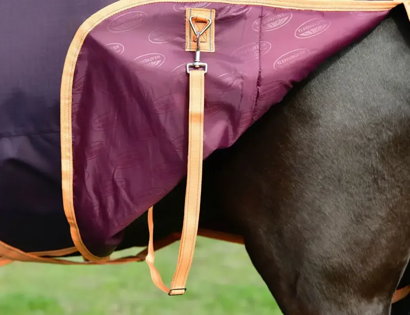 WeatherBeeta ComFiTec Essential 220g Standard Turnout Rug - Plum/Orange-2