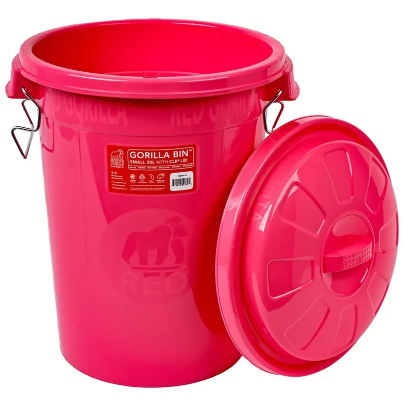 Red Gorilla 30L Storage Bin with Clip Lid - Pink
