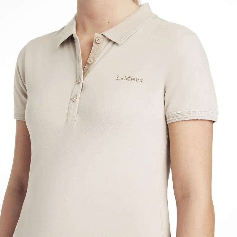 LeMieux Classique Ladies Polo Shirt - Stone-2