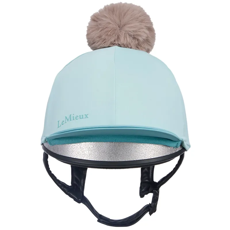 LeMieux Pom Hat Silk - Aqua/Lagoon-1