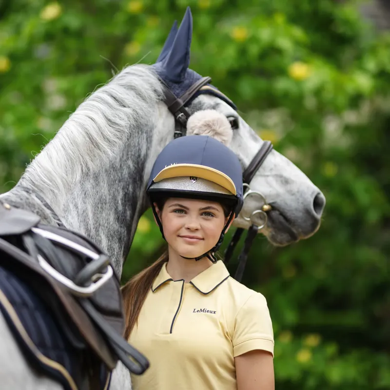 LeMieux Pom Hat Silk - Dusk/Mimosa-3