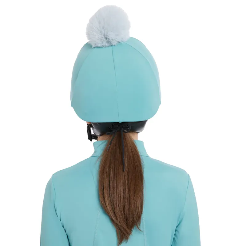 LeMieux Pom Hat Silk - Lagoon/Aqua-2