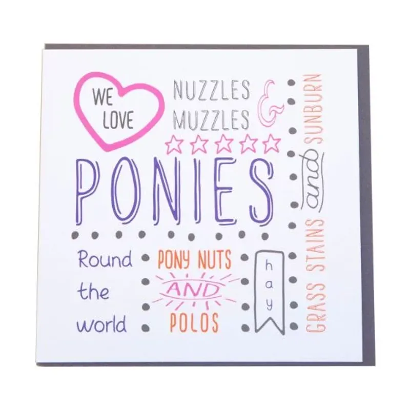 Gubblecote Beautiful Greetings Card - Pony Craft