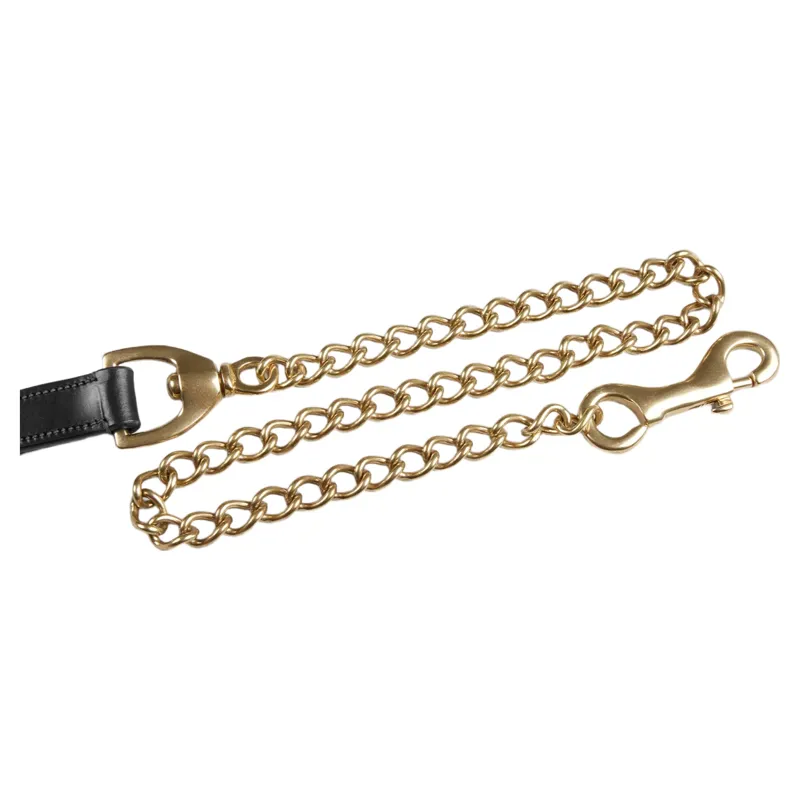 Premier Equine European Leather Lead Chain - Black-1