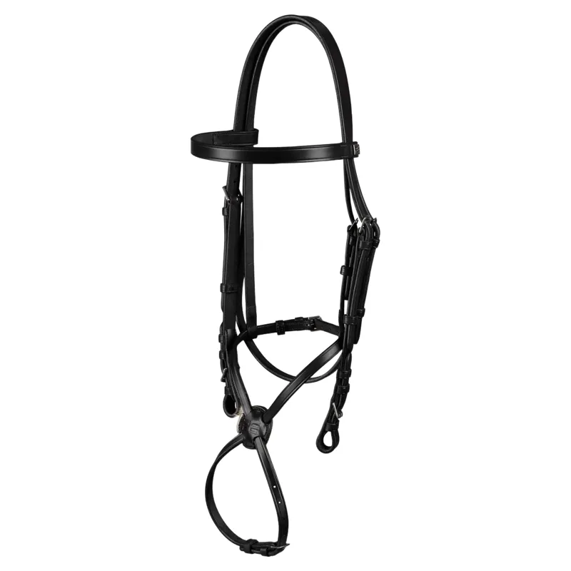 Premier Equine Exercise/Racing Bridle with Grackle Noseband - Black