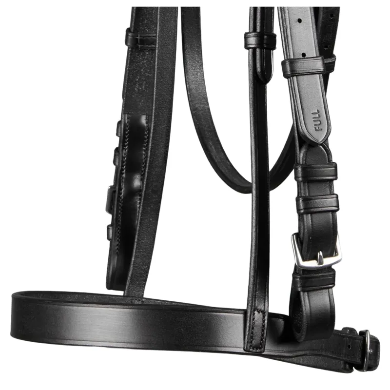 Premier Equine Exercise / Racing Bridle with Plain Caveson Noseband - Black-3
