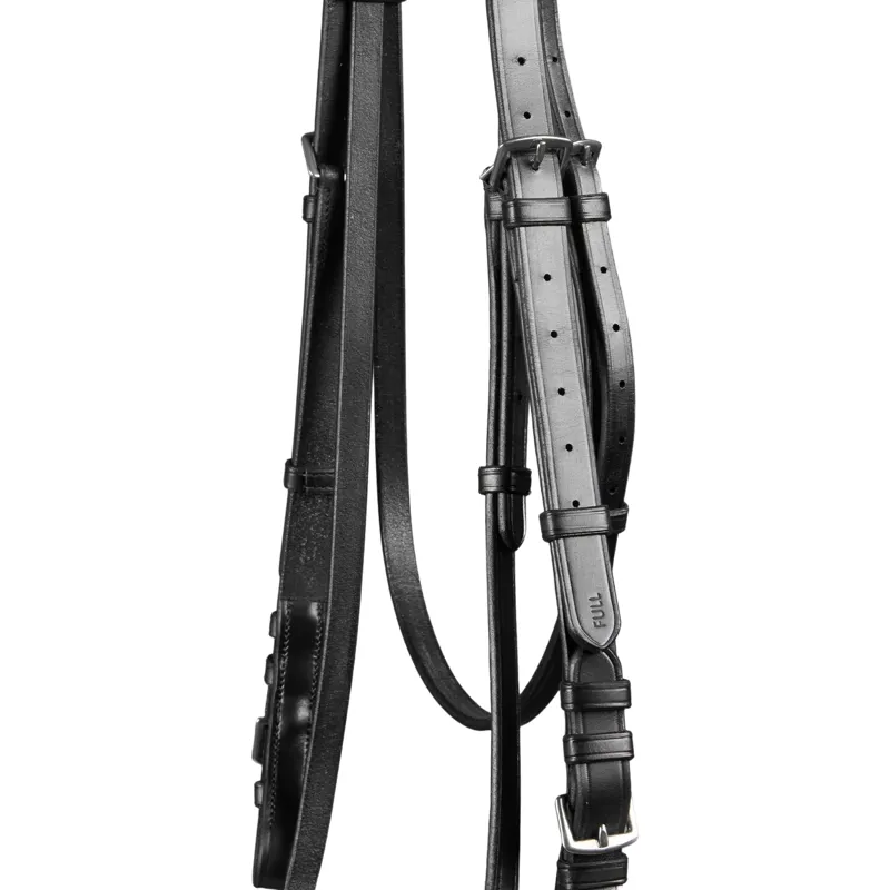 Premier Equine Exercise / Racing Bridle with Plain Caveson Noseband - Black-2