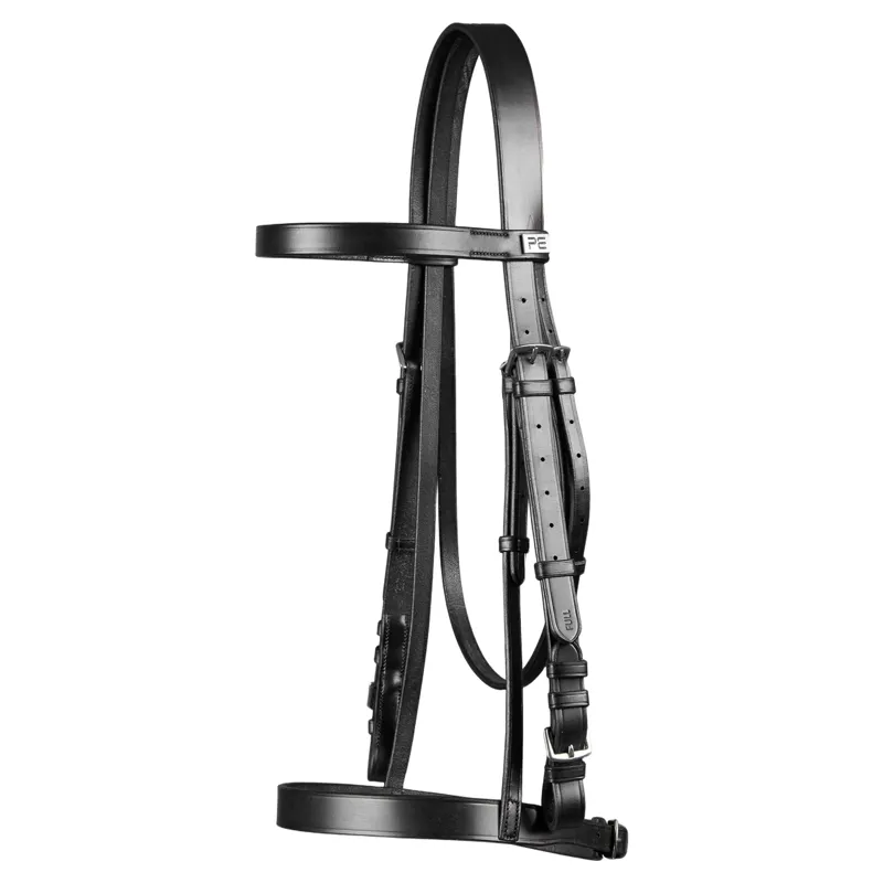 Premier Equine Exercise / Racing Bridle with Plain Caveson Noseband - Black