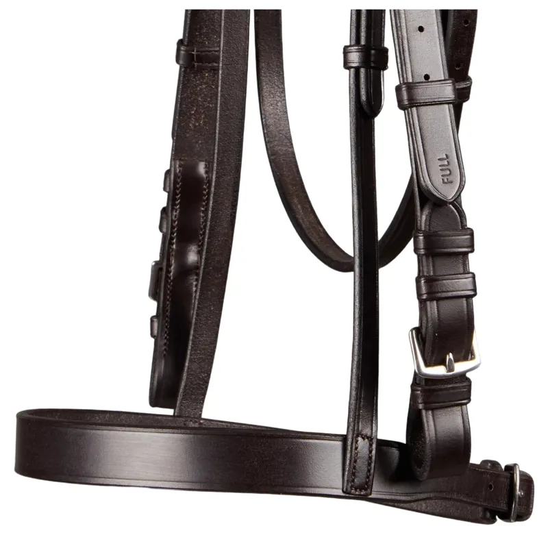 Premier Equine Exercise / Racing Bridle with Plain Caveson Noseband - Dark Havana-3