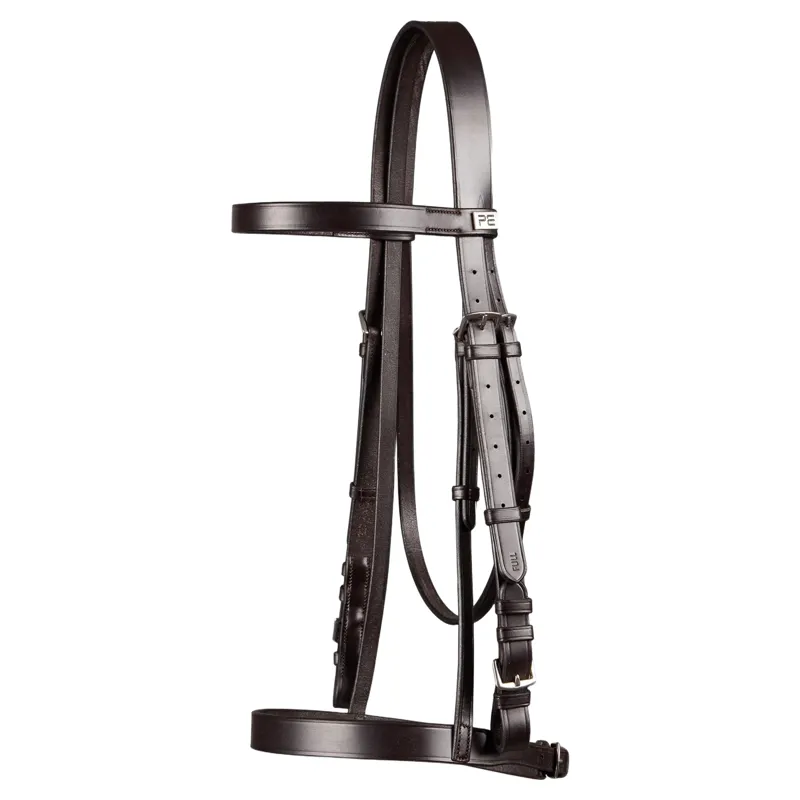Premier Equine Exercise / Racing Bridle with Plain Caveson Noseband - Dark Havana