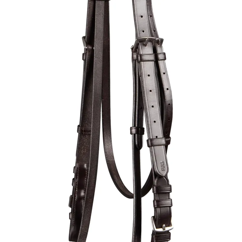 Premier Equine Exercise / Racing Bridle with Plain Caveson Noseband - Dark Havana-2