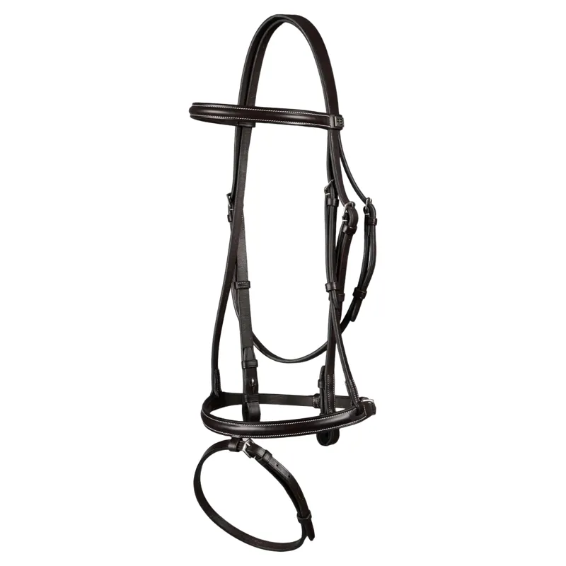 Premier Equine Raised Jumping Bridle with Flash Noseband - Dark Havana
