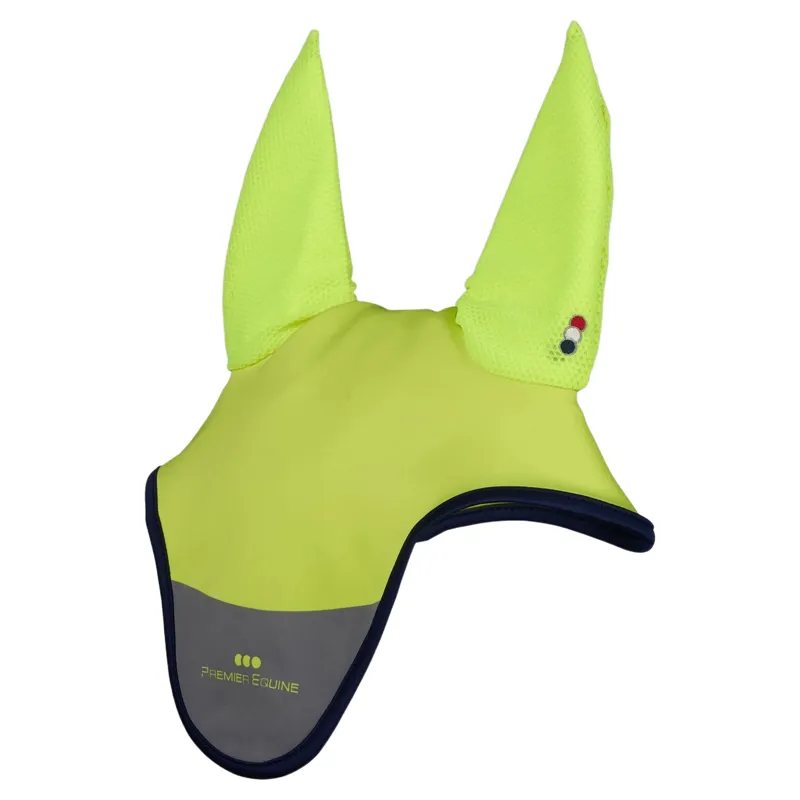 Premier Equine Reflective Ear Bonnet - Yellow/Silver-2