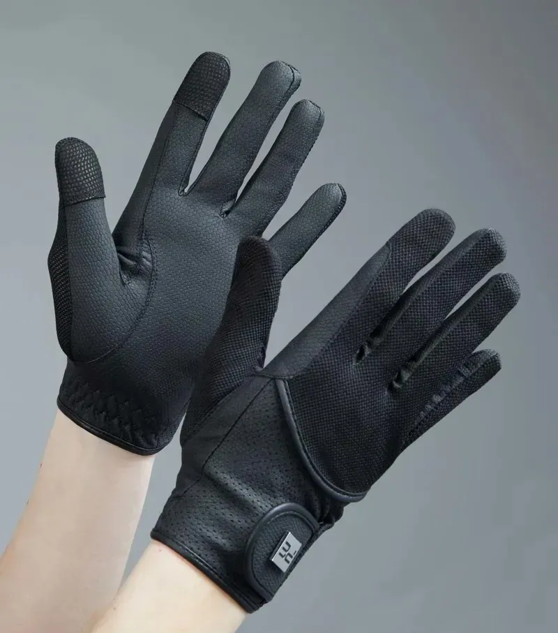 Premier Equine Presa Mesh Riding Gloves - Black