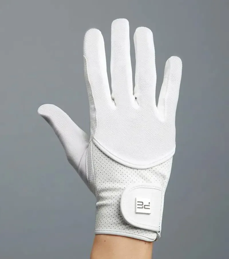 Premier Equine Presa Mesh Competition Riding Gloves - White-1