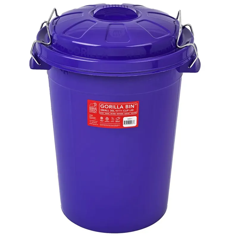 Red Gorilla 30L Storage Bin with Clip Lid - Purple-1