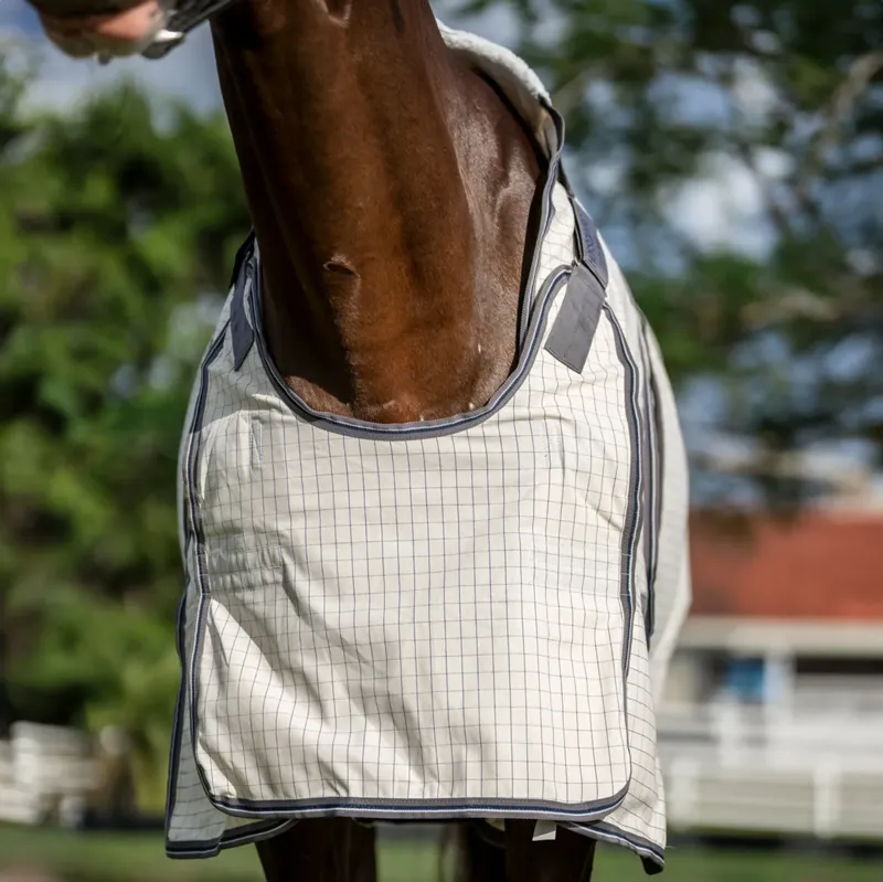 Horseware Rambo Optimo Supreme Summer Sheet Fly Rug - Navy Check/Thunderstorm Grey-1