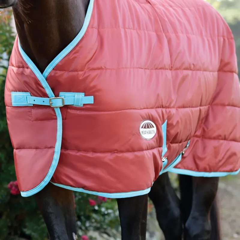 WeatherBeeta ComFiTec 210D Channel Quilt 110g Stable Rug - Red/Blue/Beige-2