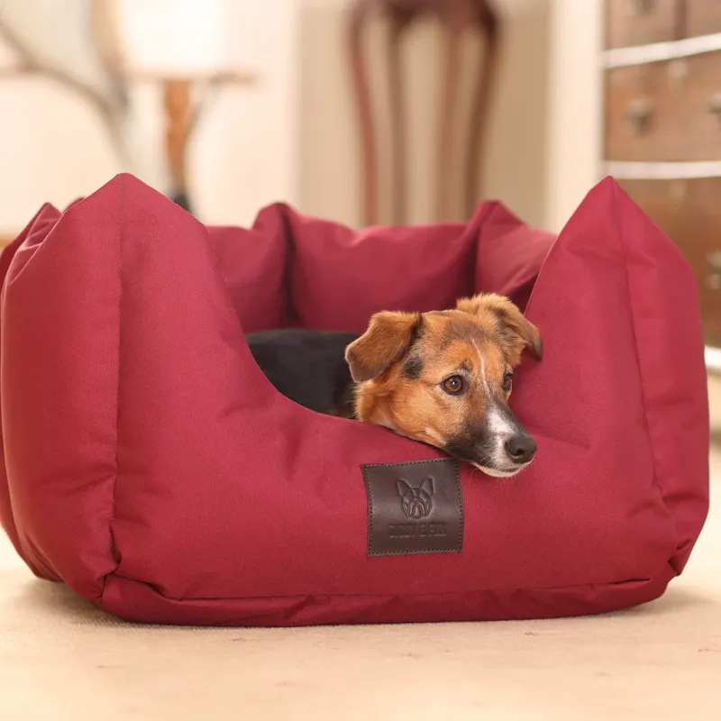 Shires Digby and Fox Nest Dog Bed - Maroon-3