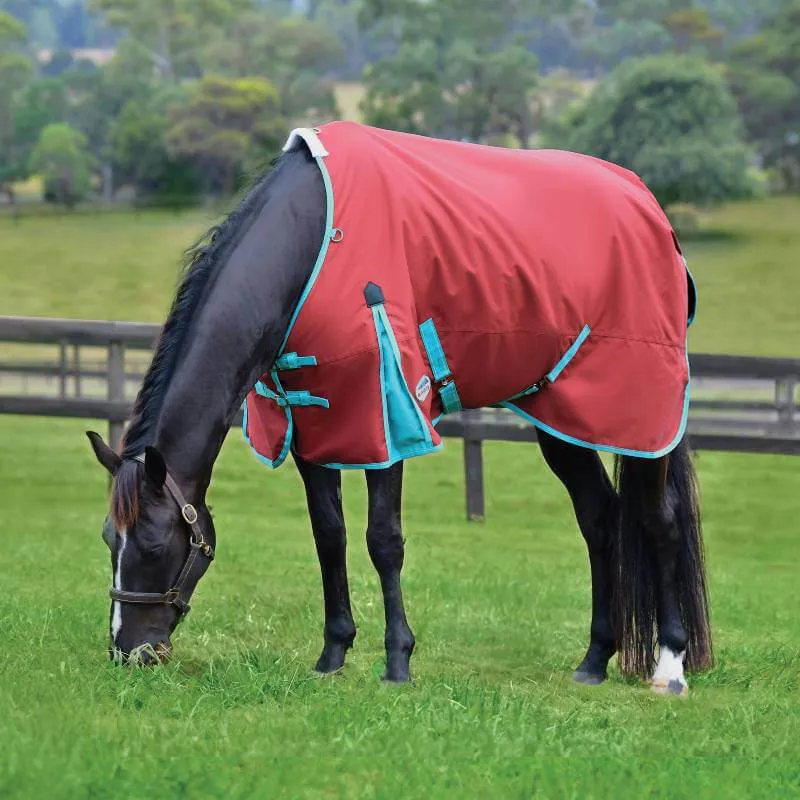 WeatherBeeta ComFiTec Essential 50g Lite Plus Turnout Rug - Red/Blue/Beige-1