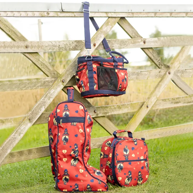 Hy Equestrian Thelwell Collection Balancing Act Grooming Bag - Red/Navy-1