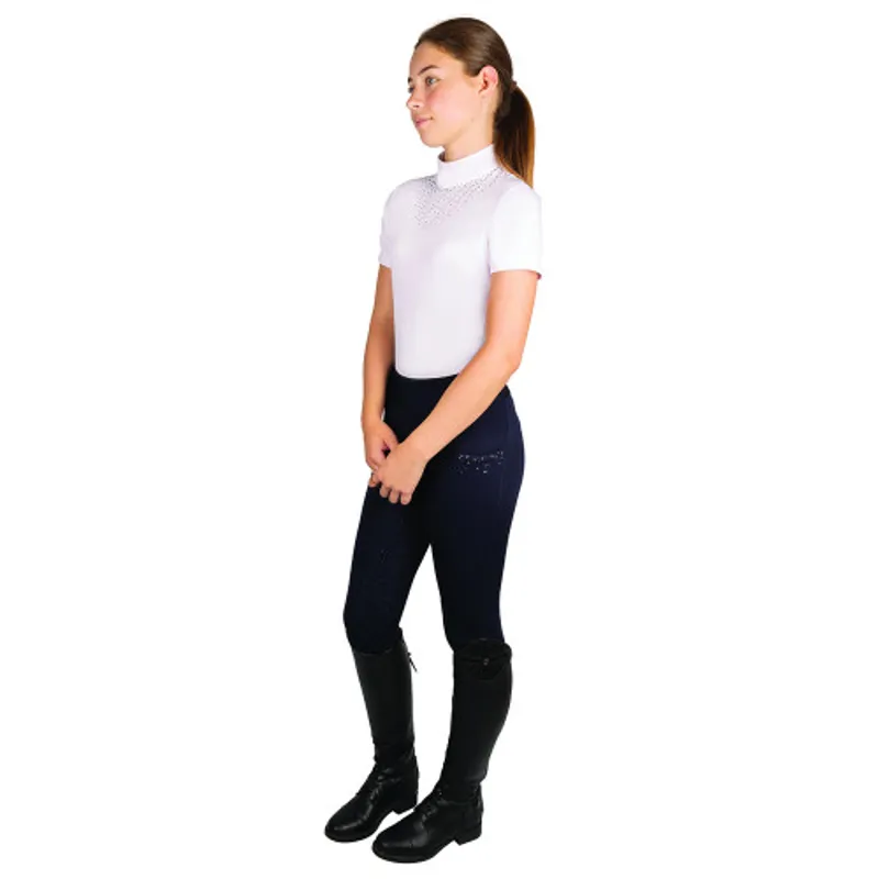 Hy Equestrian Children's Roka Regal Riding Tights - Navy-2
