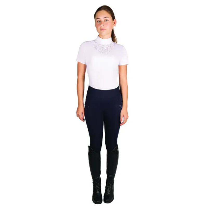 Hy Equestrian Children's Roka Regal Riding Tights - Navy-1