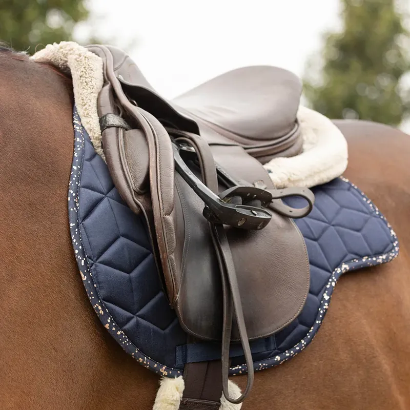 Hy Equestrian Elevate Allure Saddle Pad - Navy/Rose Gold-1