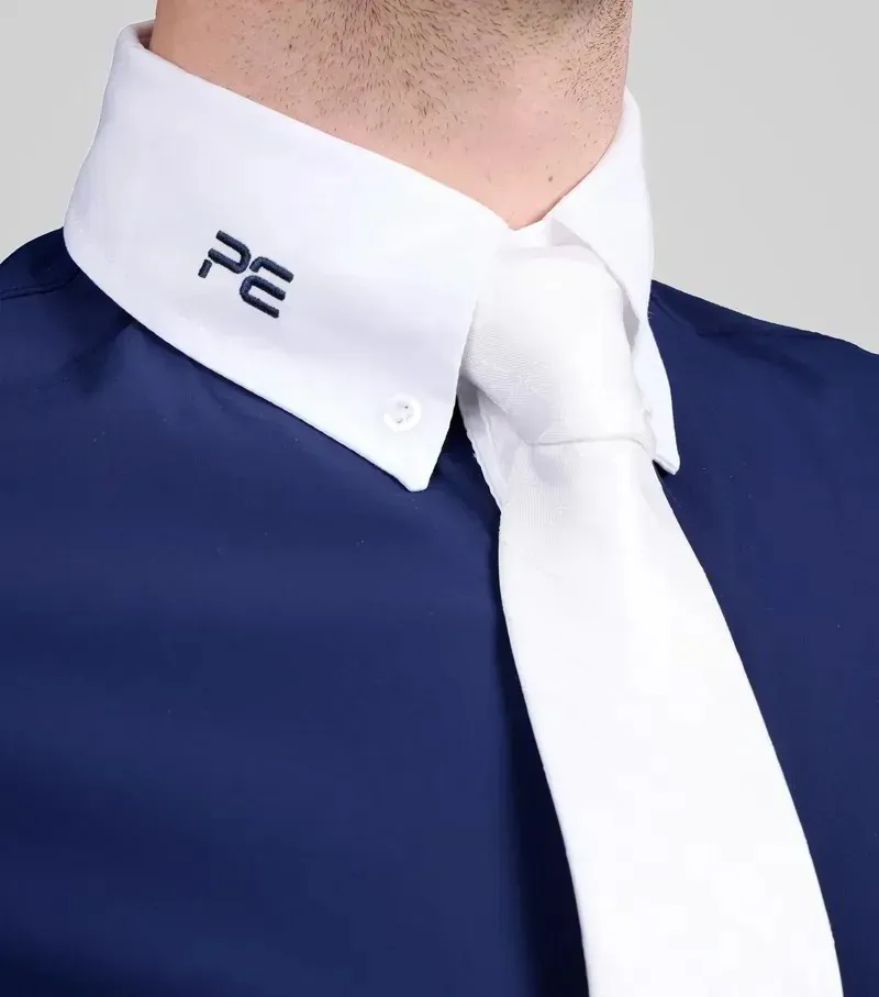 Premier Equine Men's Rubato Short Sleeve Show Shirt - Navy-3