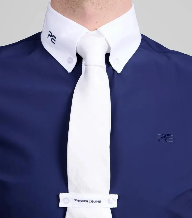Premier Equine Men's Rubato Short Sleeve Show Shirt - Navy-4