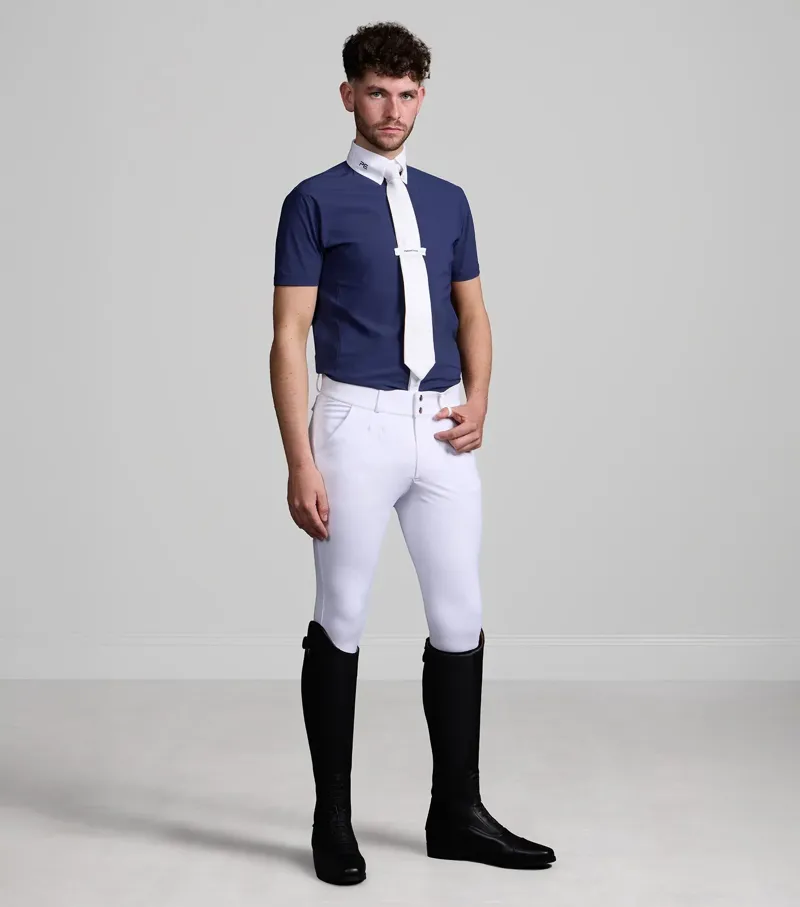 Premier Equine Men's Rubato Short Sleeve Show Shirt - Navy-2