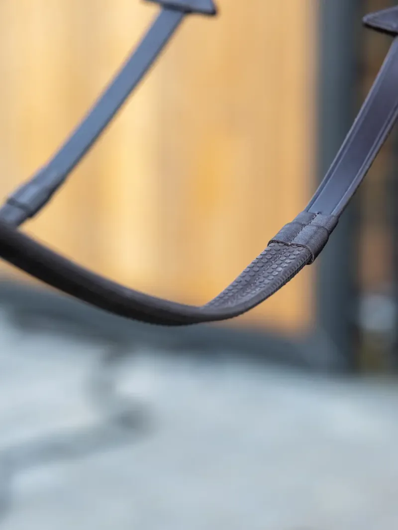 LeMieux Rubber Reins - Brown/Silver-1