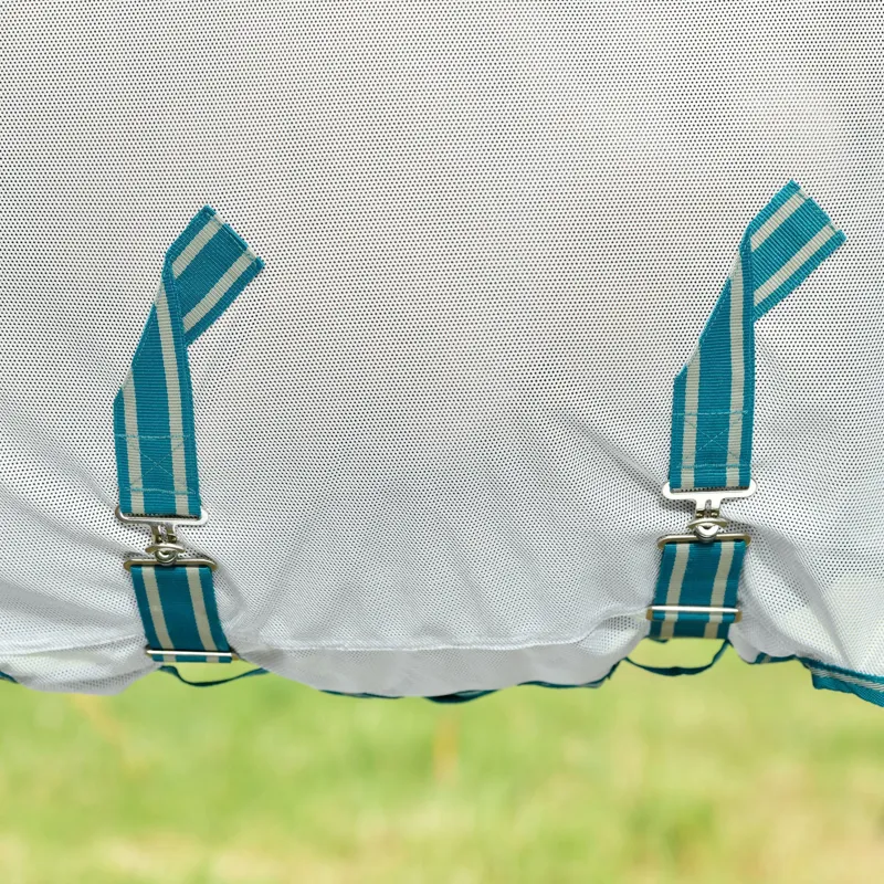 WeatherBeeta ComFiTec Zephyr Plus Mesh Combo Neck Fly Rug - Silver/Teal Green-9