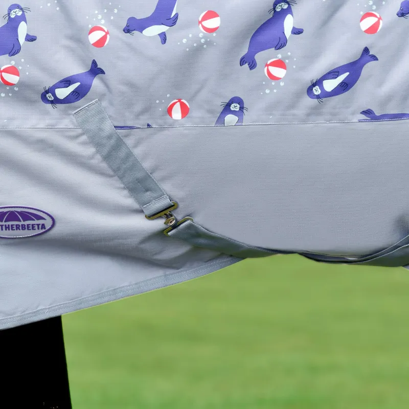 WeatherBeeta ComFiTec Tyro Standard Neck 50g Turnout Rug - Seal Print-4