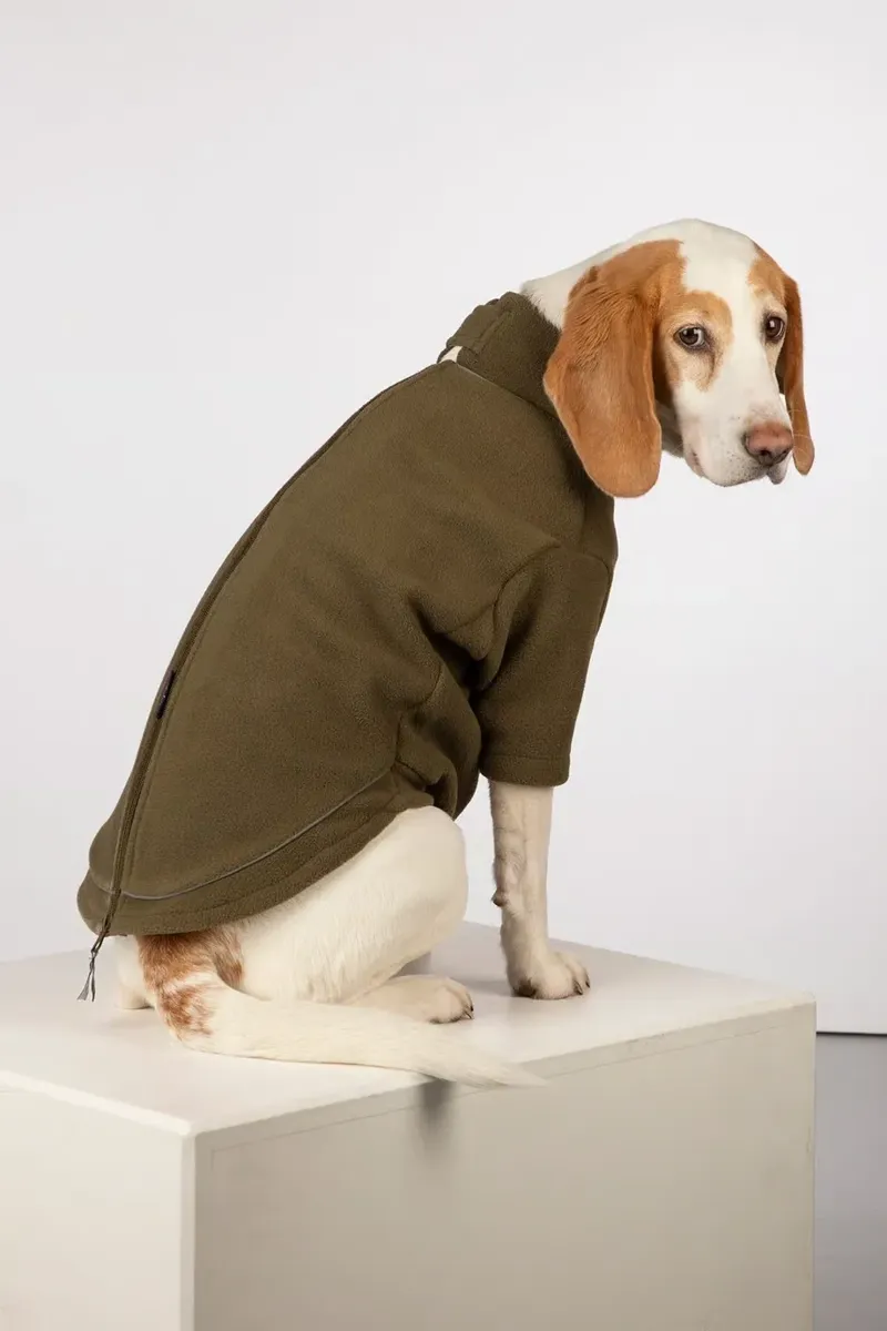Rydale Yapham Fleece Dog Jumper - Olive-1