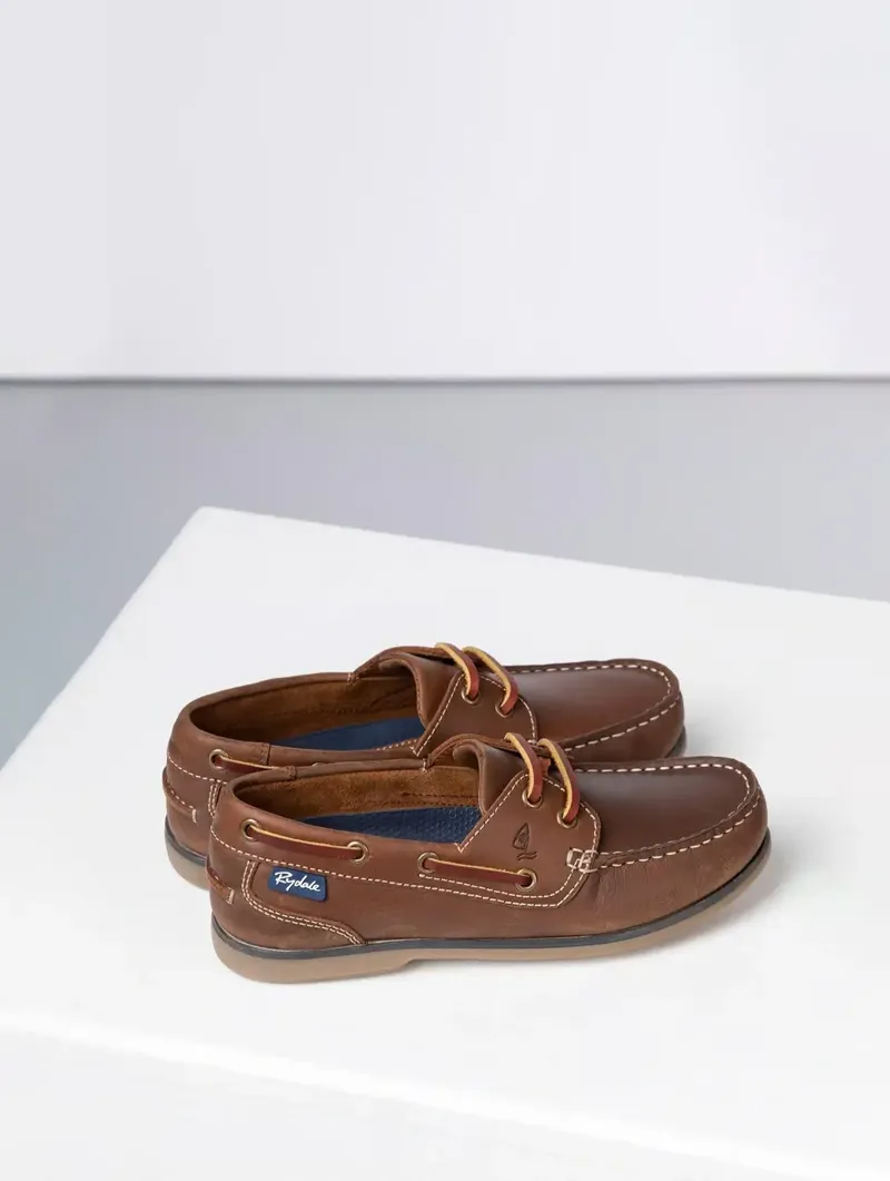 Rydale Cayton III Ladies Leather Deck Shoes - Antique Brown-1