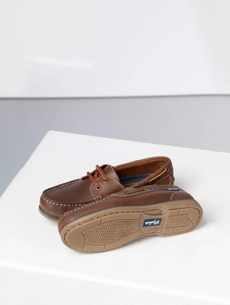 Rydale Cayton III Ladies Leather Deck Shoes - Antique Brown-2